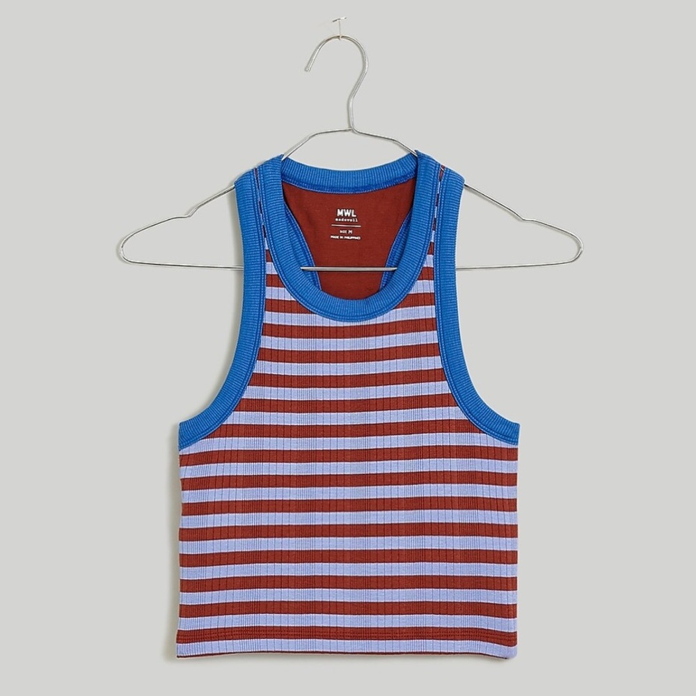 NWT Madewell Veriegated Ribbed Crop Tank in Stripe